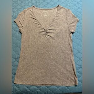 American Eagle Outfitters Soft and Sexy Gray Ribbed Top Size L